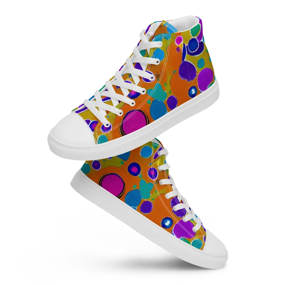 Chromatic Splash on Men's High Top Canvas Shoes — Front
