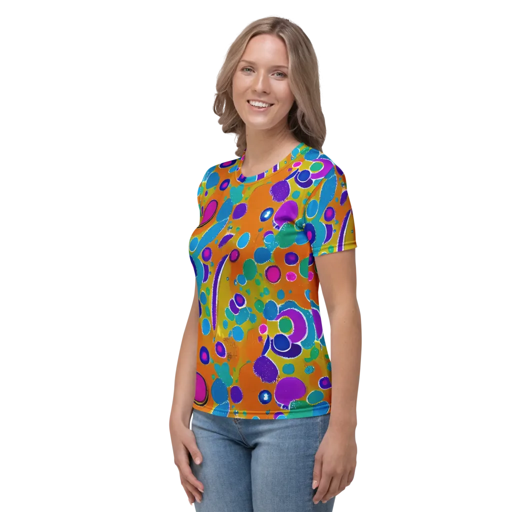 Chromatic Splash on Women's Crew Neck T-Shirt — Left