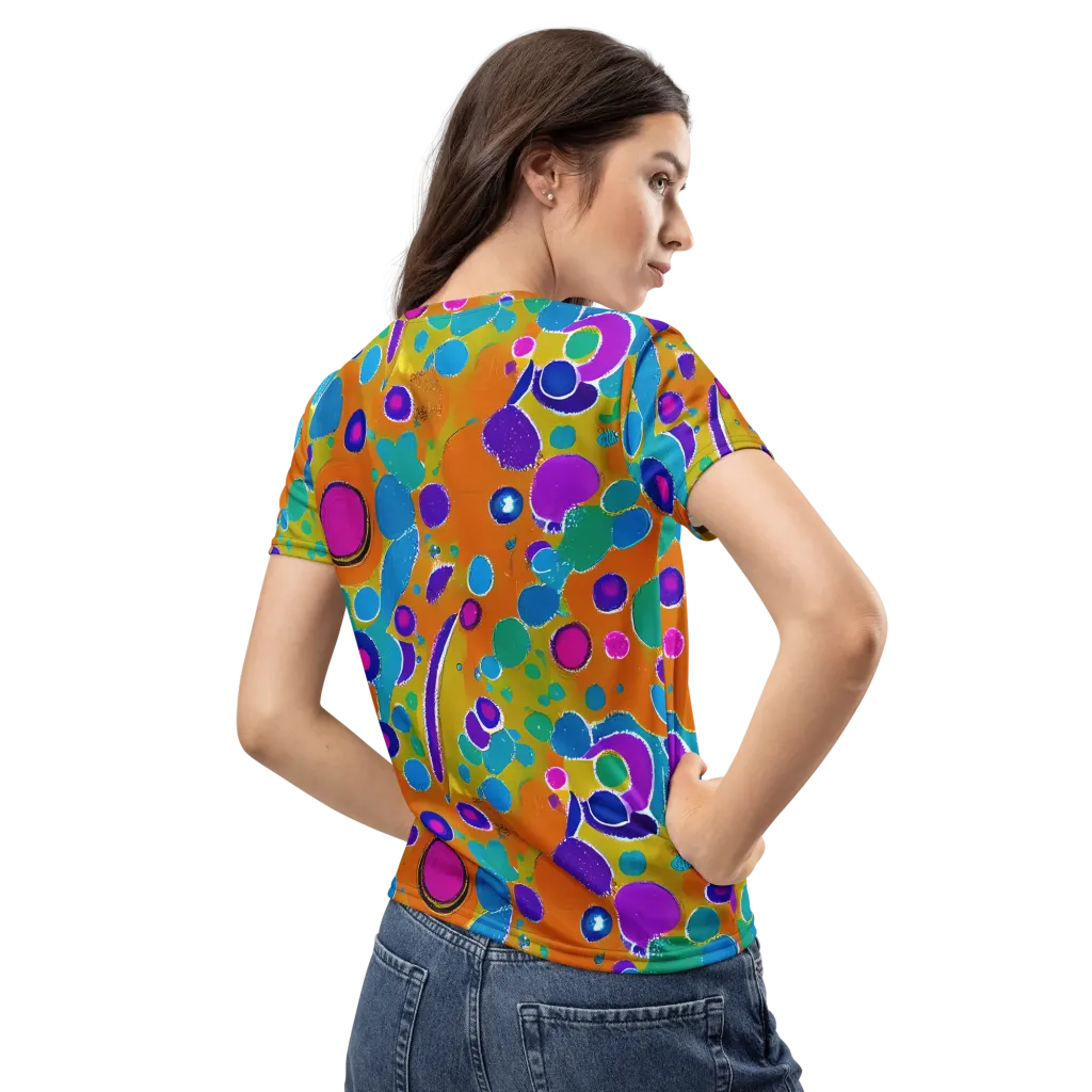 Chromatic Splash on Women's Crew Neck T-Shirt — Back