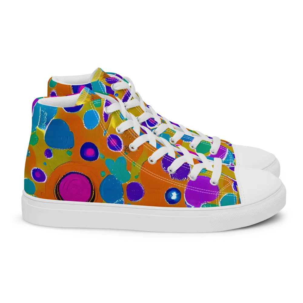 Chromatic Splash on Women's High Top Canvas Shoes — Right