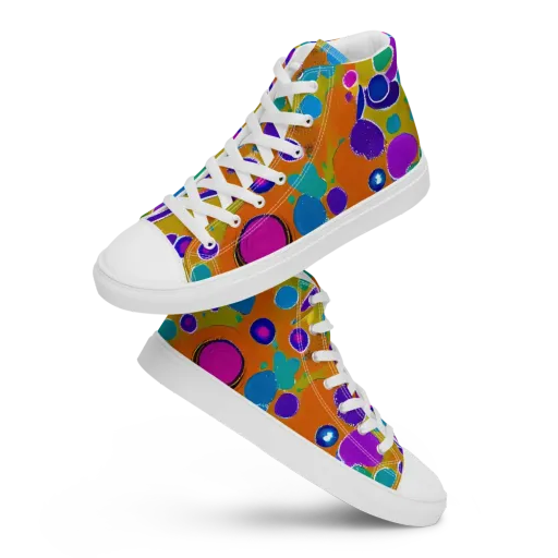Chromatic Splash on a Women's High Top Canvas Shoes