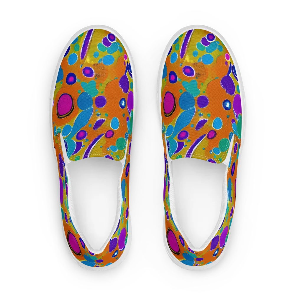 Chromatic Splash on Men's Slip-On Canvas Shoes — Front