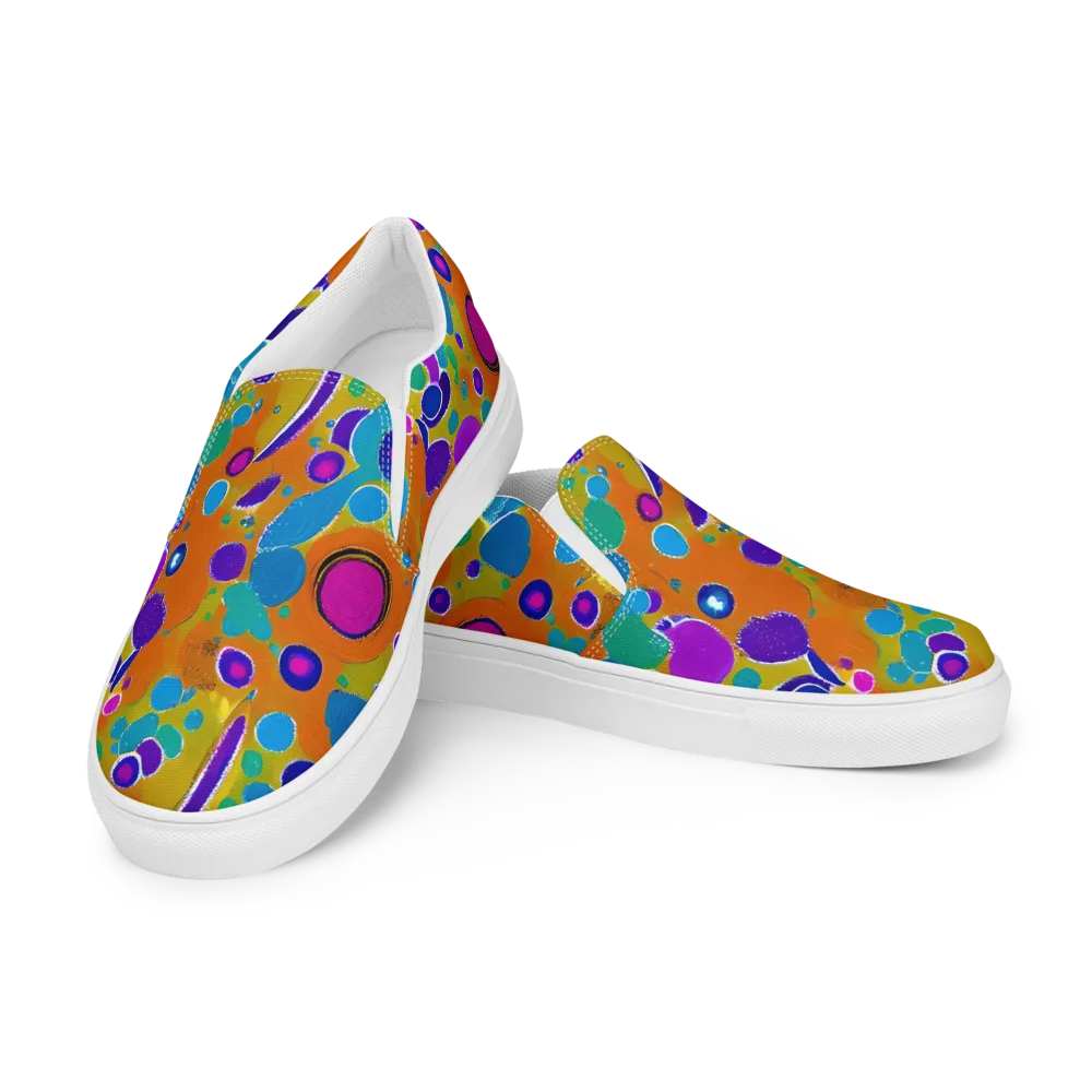 Chromatic Splash on Men's Slip-On Canvas Shoes — Left Front