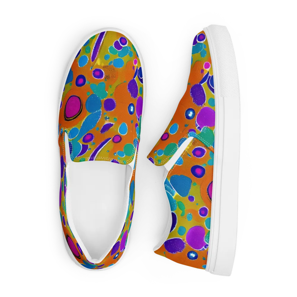 Chromatic Splash on Men's Slip-On Canvas Shoes — Front
