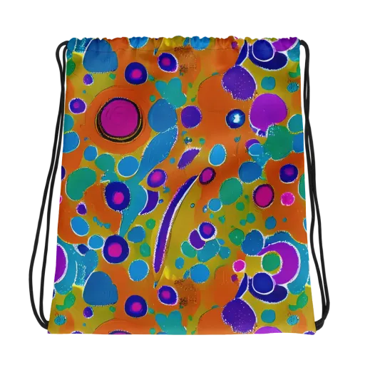 Chromatic Splash on a Drawstring Bag