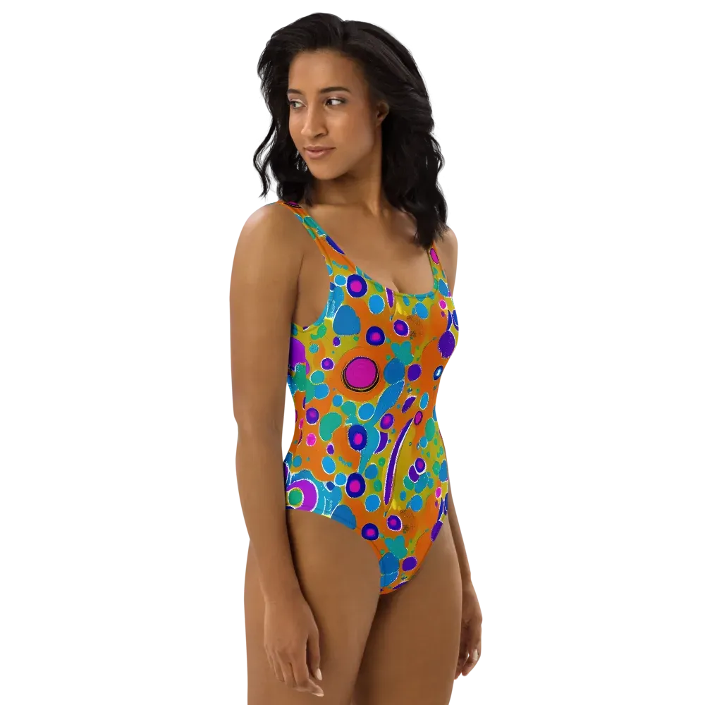 Chromatic Splash on One-Piece Swimsuit — Right