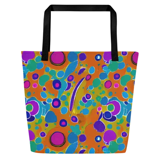Chromatic Splash on a Large Tote Bag W/ Pocket