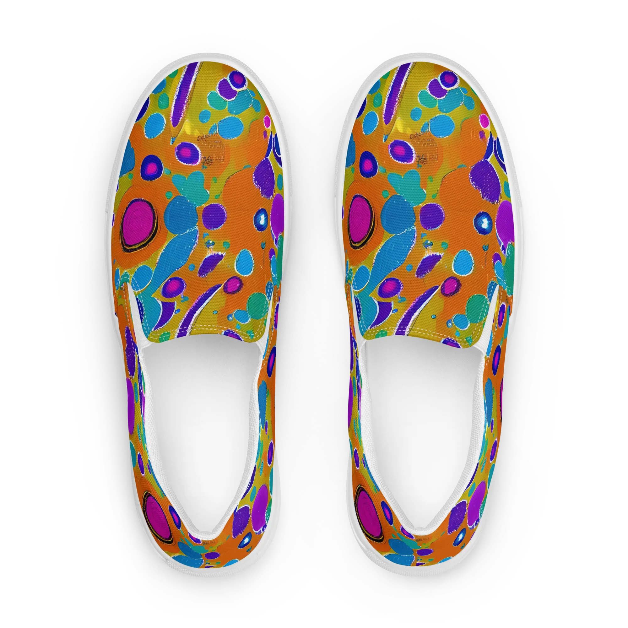 Chromatic Splash on Women's Slip-On Canvas Shoes — Front
