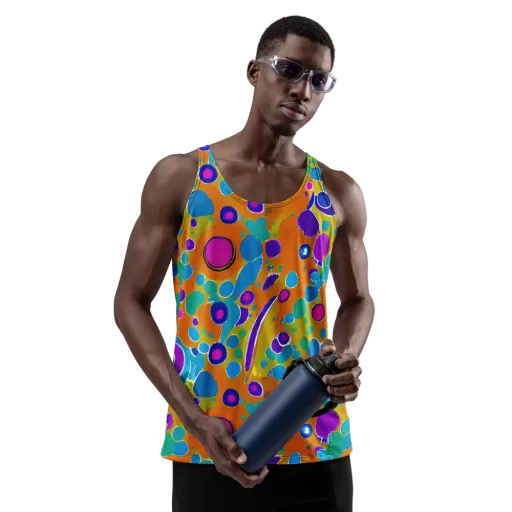Chromatic Splash on a Men's Tank Top