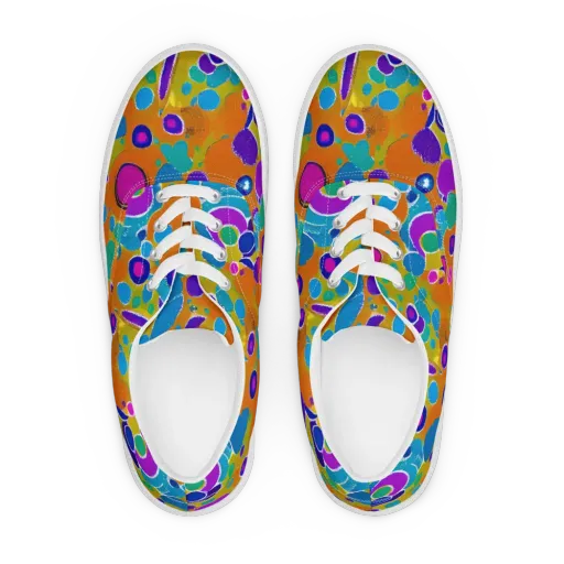 Chromatic Splash on a Men's Lace-Up Canvas Shoes