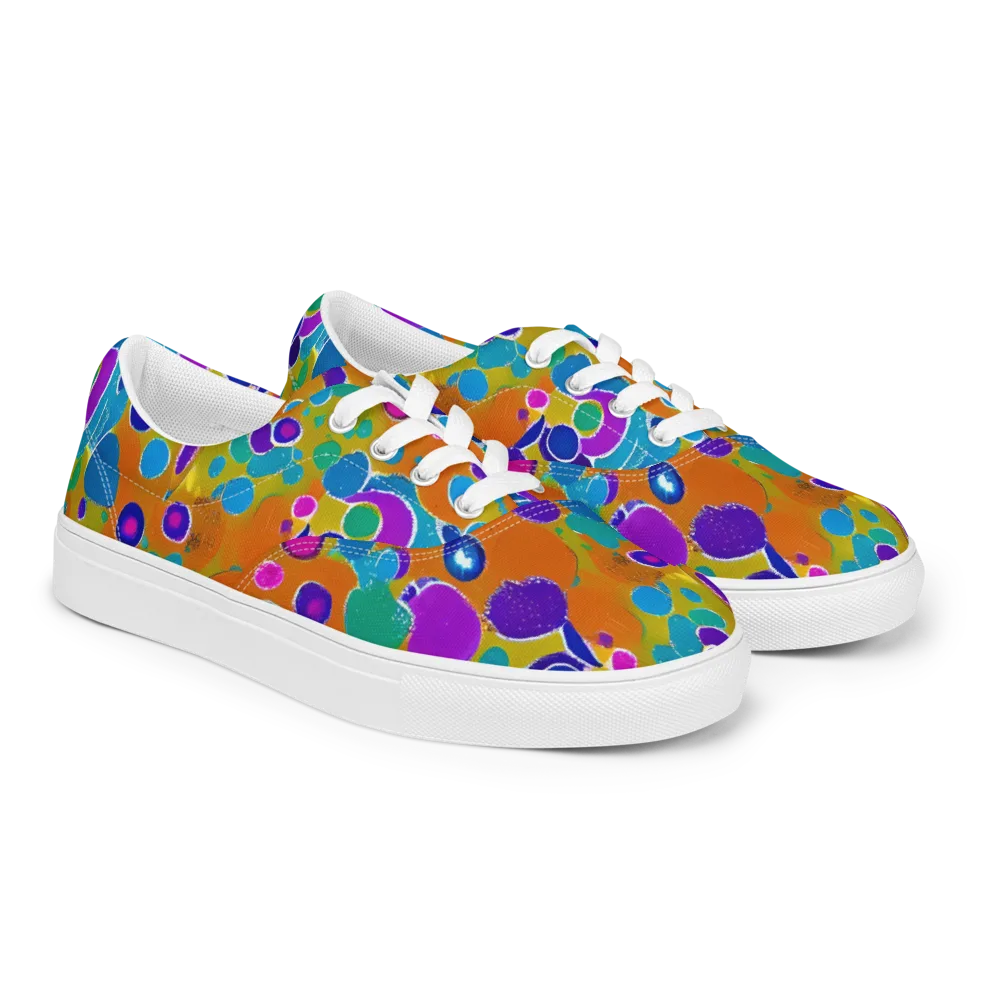 Chromatic Splash on Men's Lace-Up Canvas Shoes — Right Front