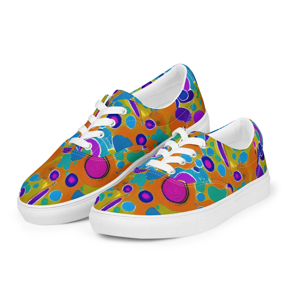 Chromatic Splash on Men's Lace-Up Canvas Shoes — Left Front