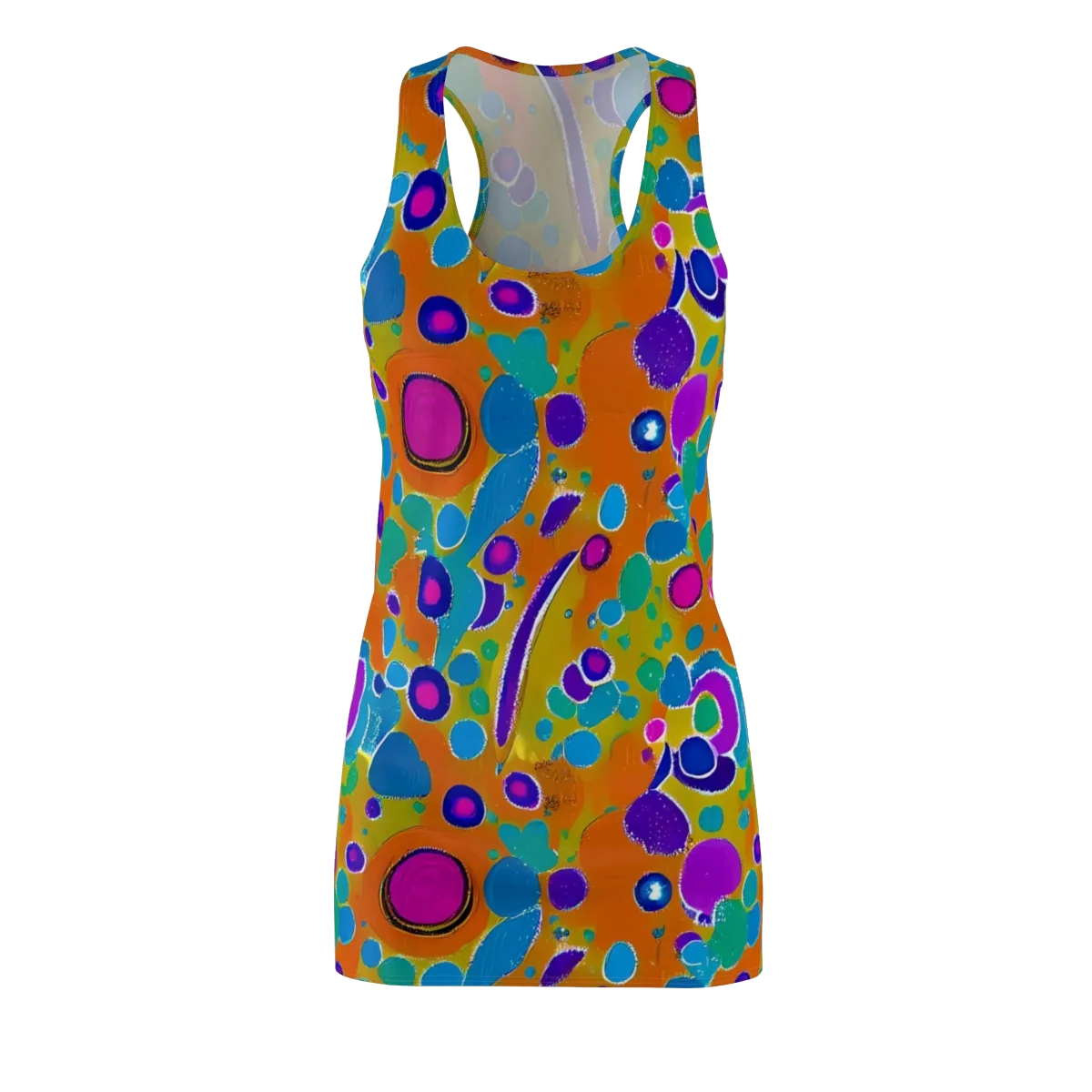 Chromatic Splash on Racerback Dress — Front