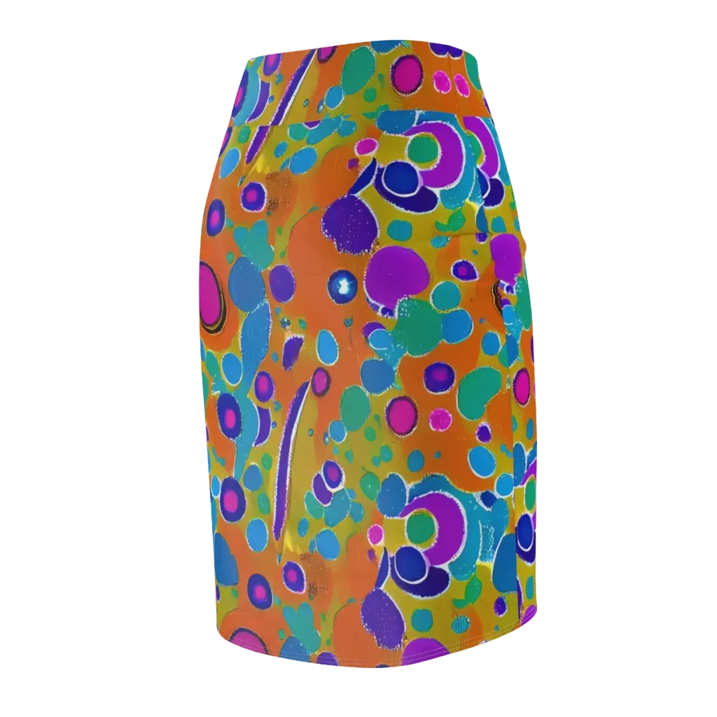 Chromatic Splash on Pencil Skirt — Back Side