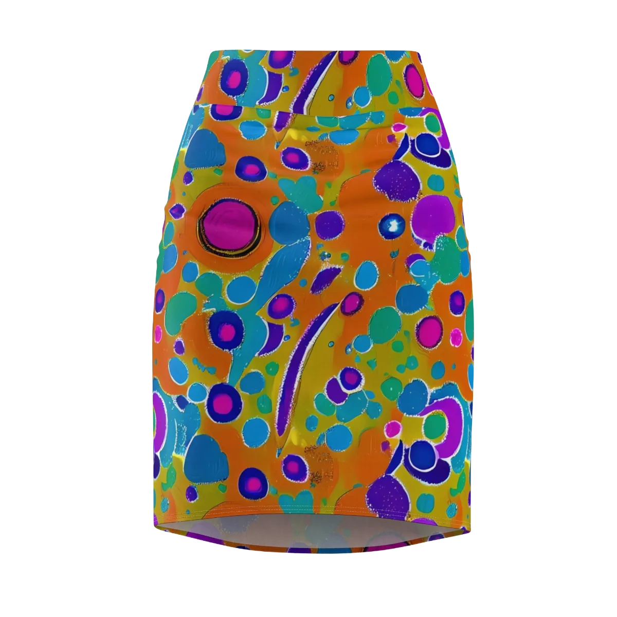 Chromatic Splash on Pencil Skirt — Front