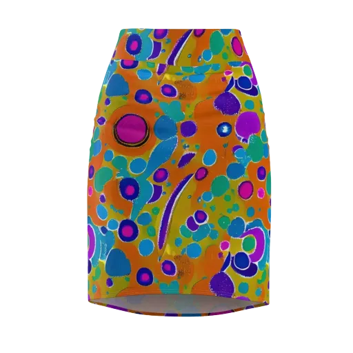 Chromatic Splash on a Pencil Skirt