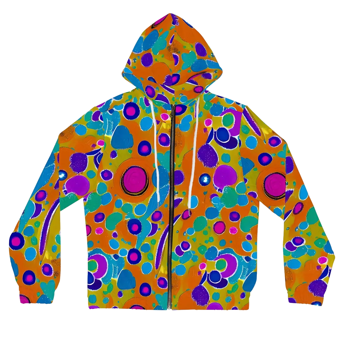Chromatic Splash on Women's Full-Zip Hoodie — Front
