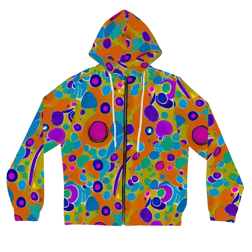 Chromatic Splash on a Women's Full-Zip Hoodie