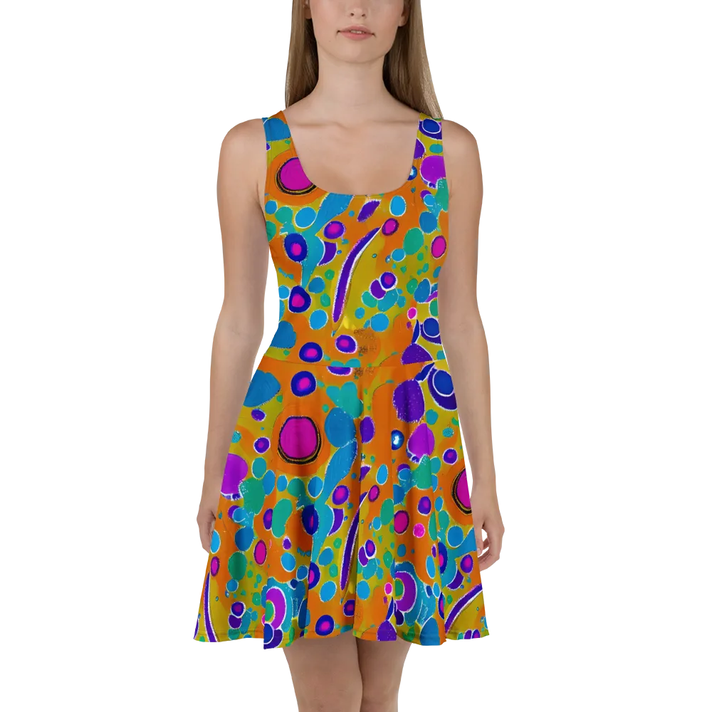 Chromatic Splash on Skater Dress — Front
