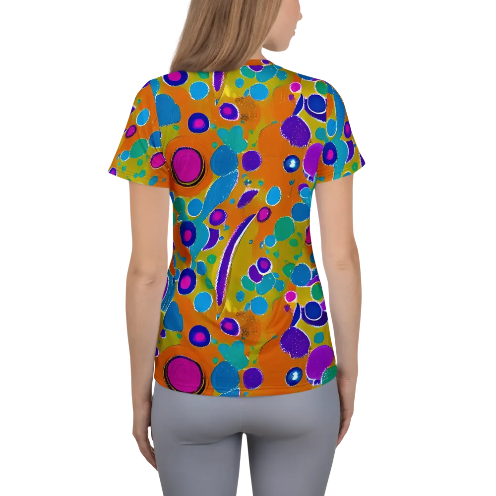 Chromatic Splash on Women's Athletic T-Shirt — Back