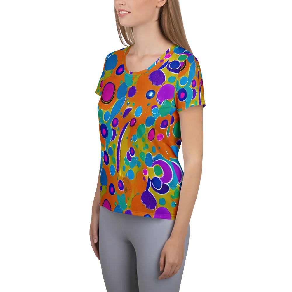 Chromatic Splash on Women's Athletic T-Shirt — Left