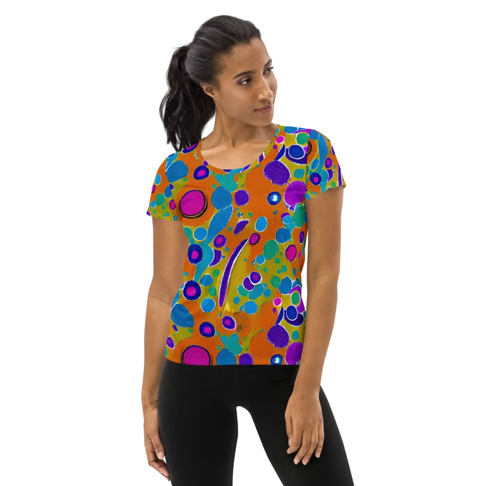 Chromatic Splash on Women's Athletic T-Shirt — Front