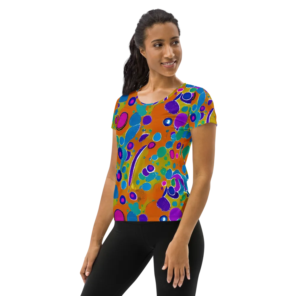 Chromatic Splash on Women's Athletic T-Shirt — Left