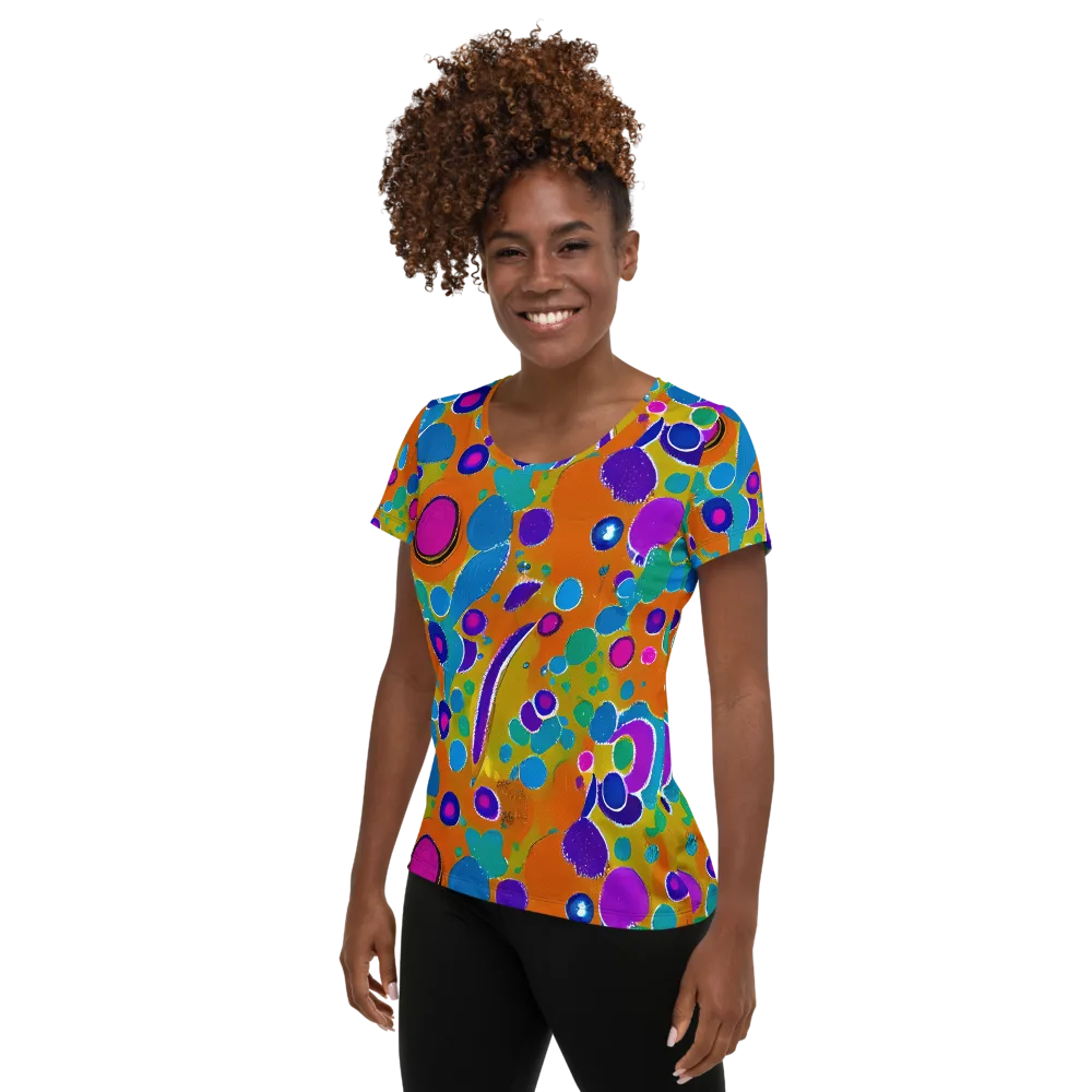 Chromatic Splash on Women's Athletic T-Shirt — Left