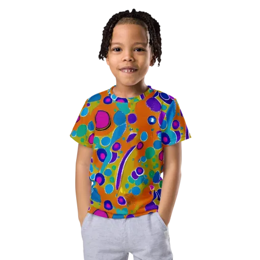 Chromatic Splash on a Kids Crew Neck T-Shirt