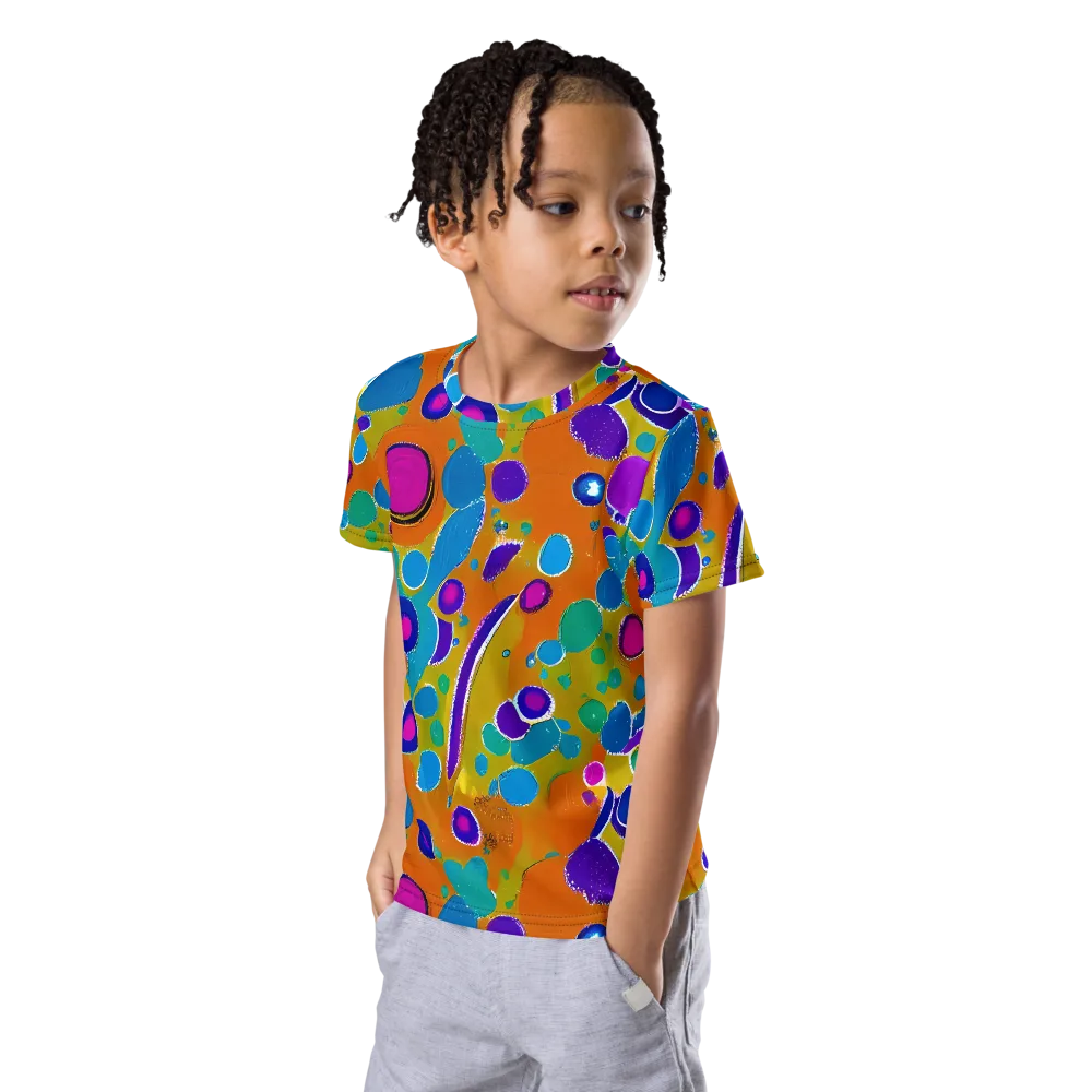 Chromatic Splash on Kids Crew Neck T-Shirt — Left Front