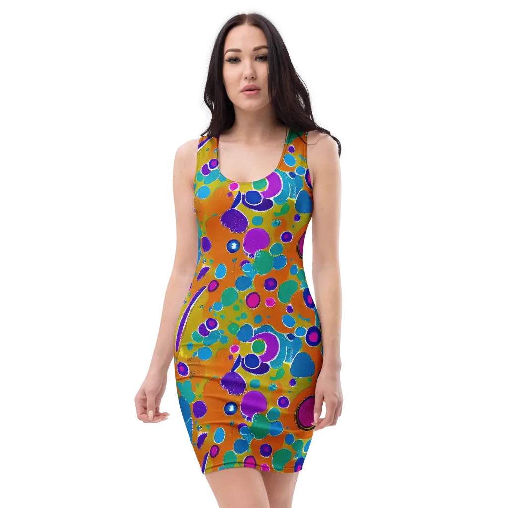 Chromatic Splash on Bodycon Dress — Front