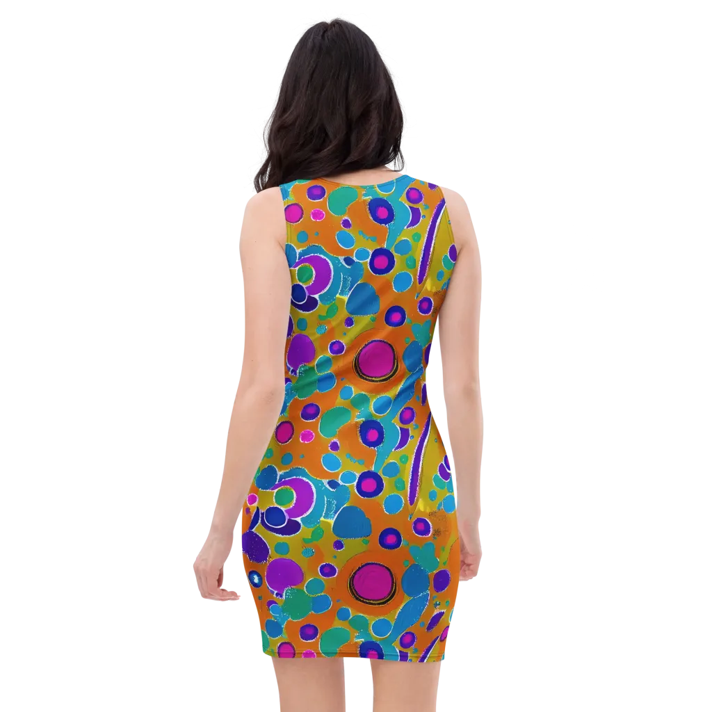 Chromatic Splash on Bodycon Dress — Back