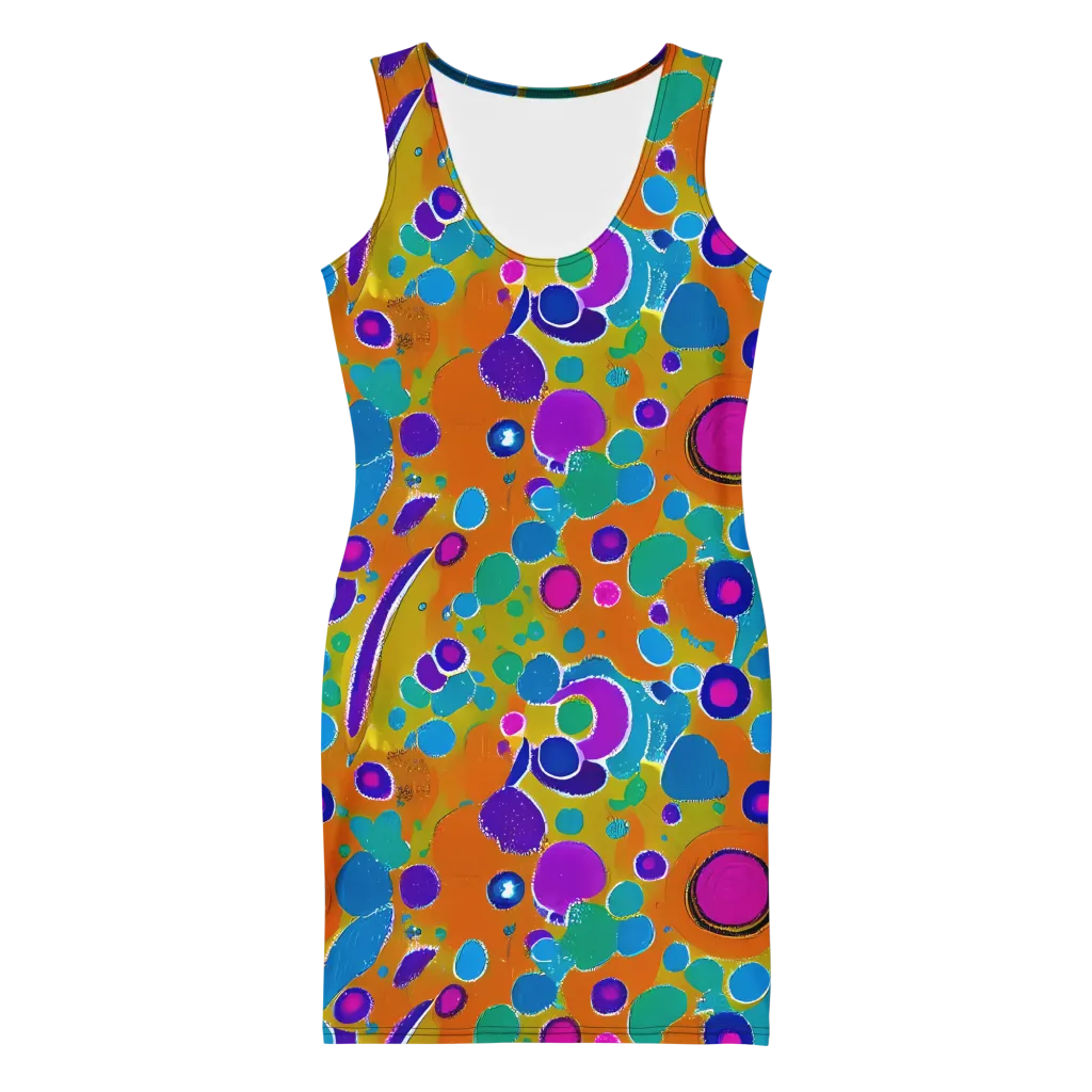 Chromatic Splash on Bodycon Dress — Front