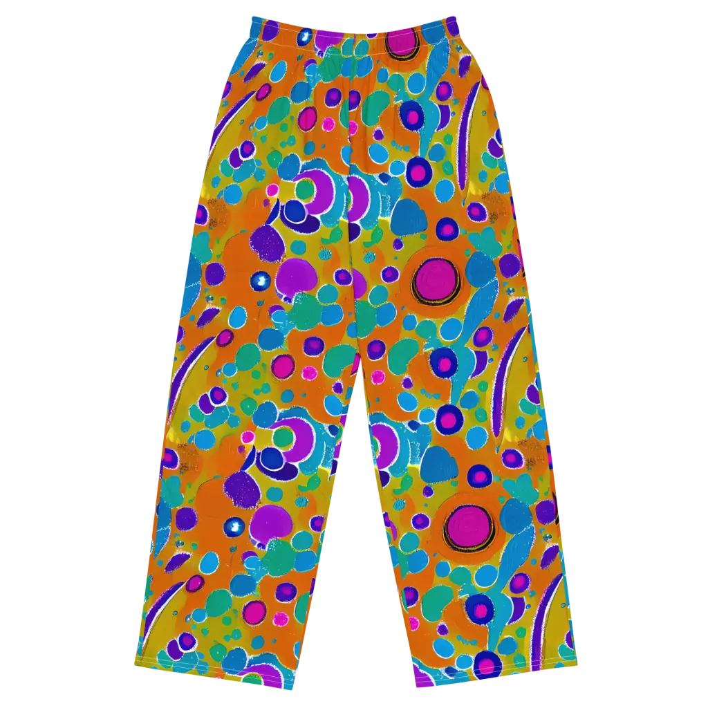 Chromatic Splash on Wide-Leg Pants — Front