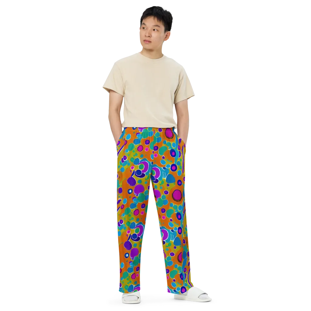 Chromatic Splash on Wide-Leg Pants — Front