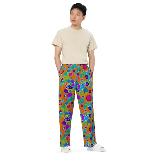 Chromatic Splash on a Wide-Leg Pants