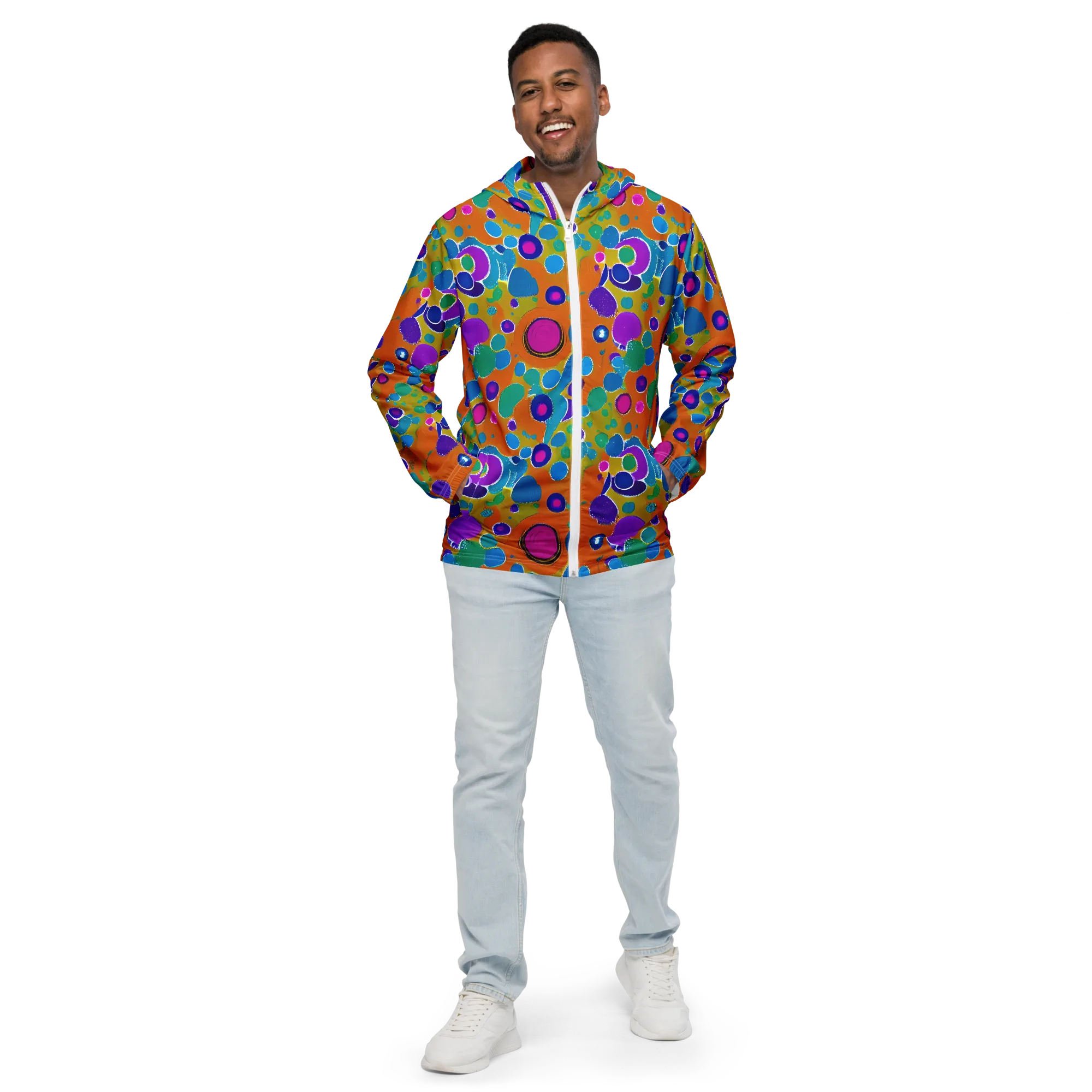Chromatic Splash on Men's Windbreaker — Front