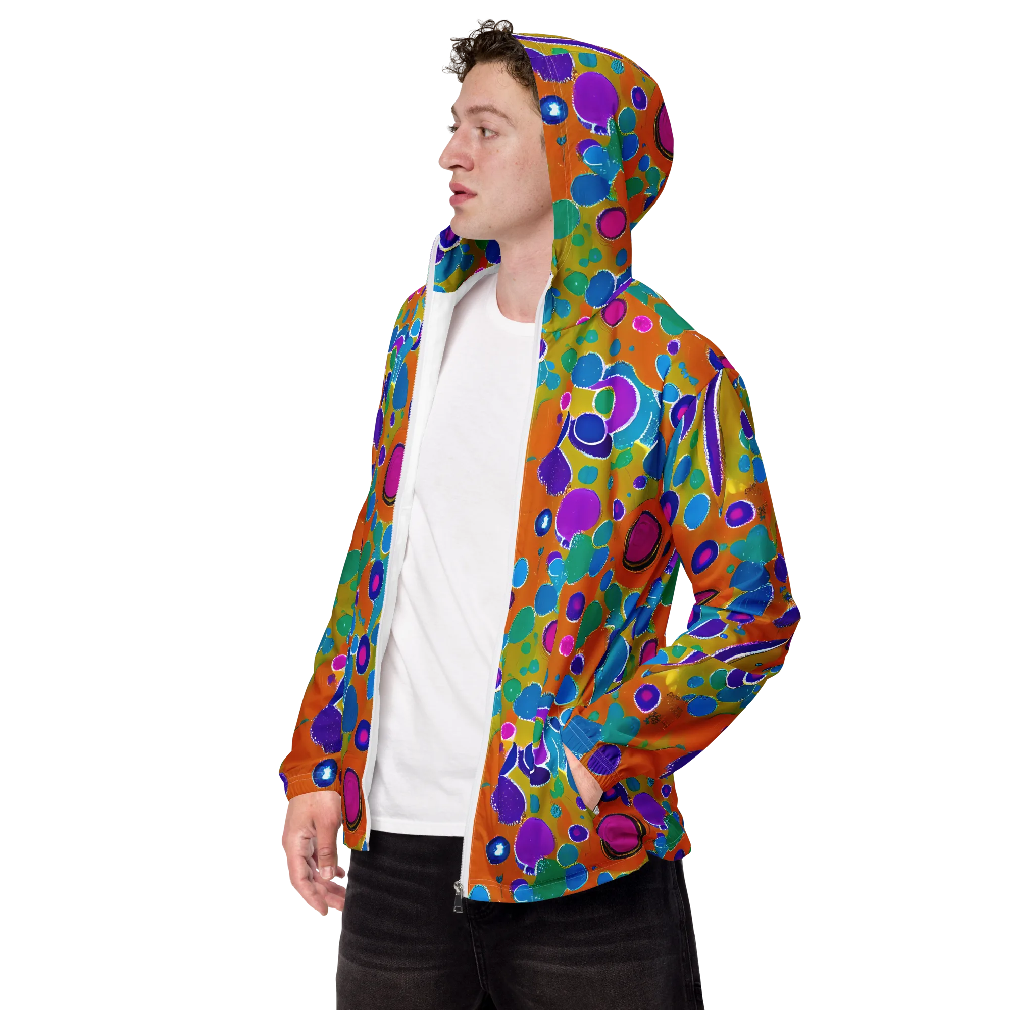 Chromatic Splash on Men's Windbreaker — Left Front