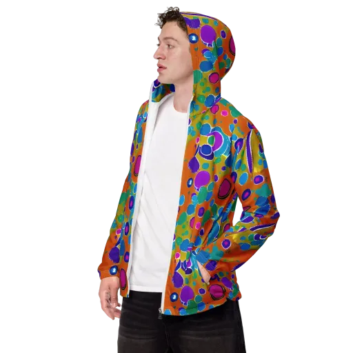 Chromatic Splash on a Men's Windbreaker