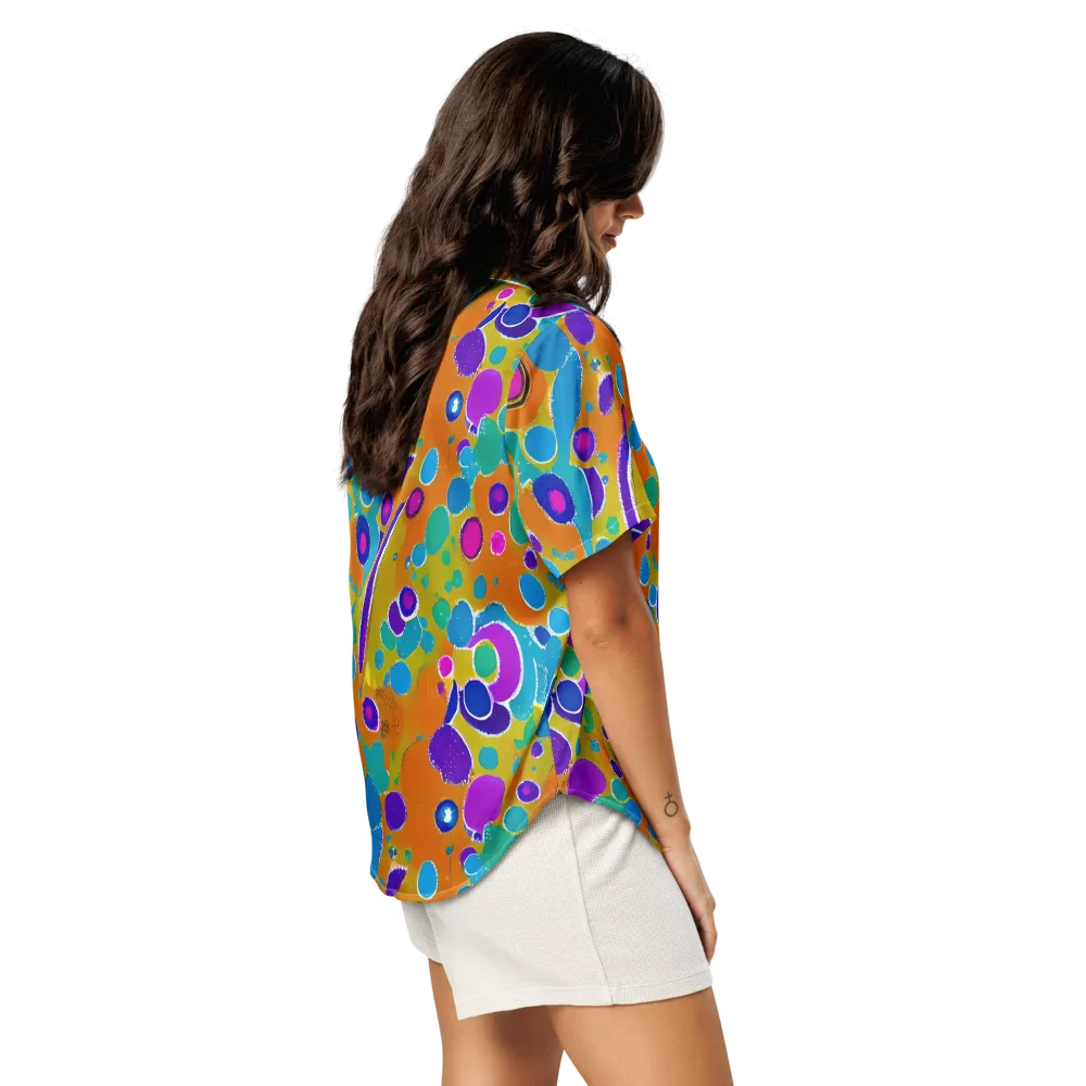 Chromatic Splash on Women's Short Sleeve Pajama Top — Right Back