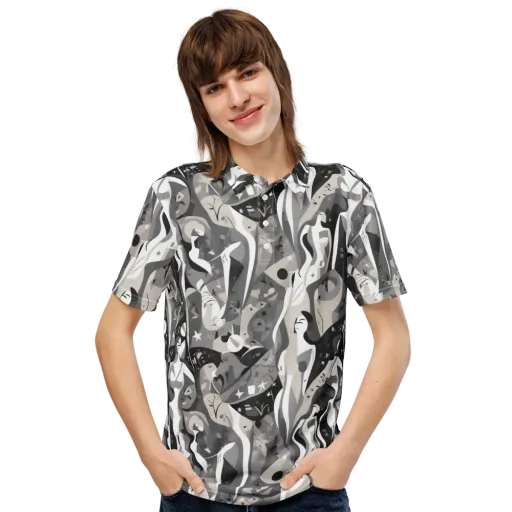Moonlit Figures on a Men's Slim Fit Polo Shirt