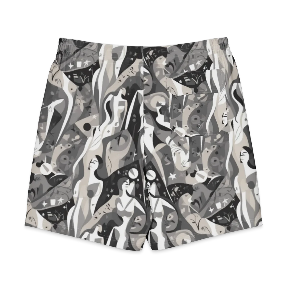 Moonlit Figures on Men's Board Shorts — Back