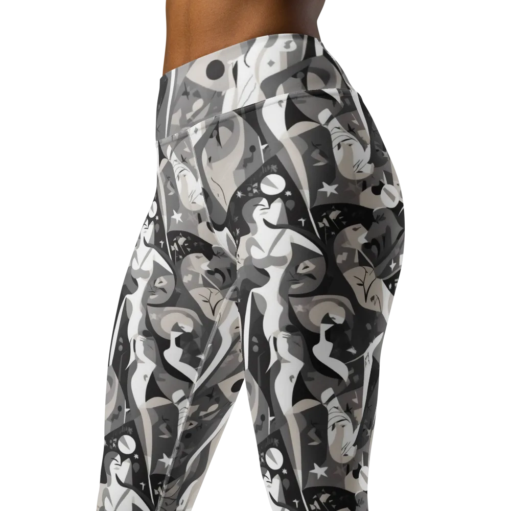 Moonlit Figures on Yoga Leggings — Left Front