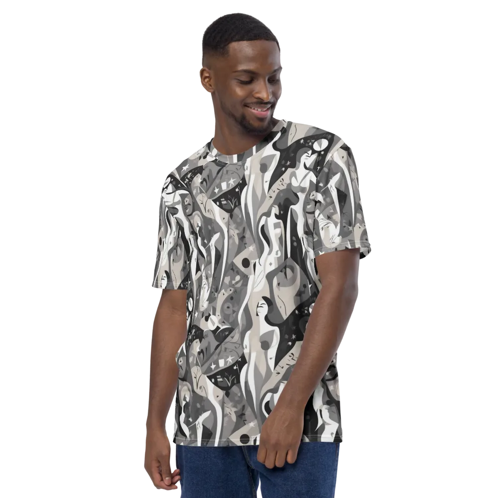 Moonlit Figures on Men's Crew Neck T-Shirt — Left