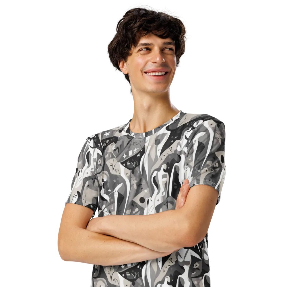 Moonlit Figures on Men's Crew Neck T-Shirt — Left Front
