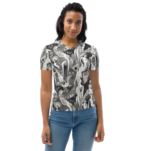Moonlit Figures on a Women's Crew Neck T-Shirt