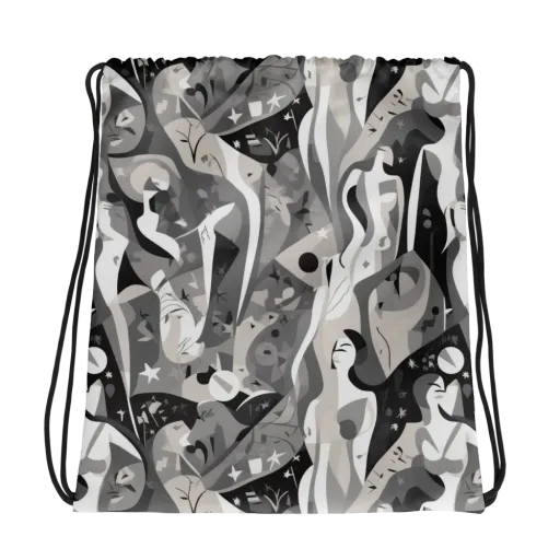 Moonlit Figures on a Drawstring Bag
