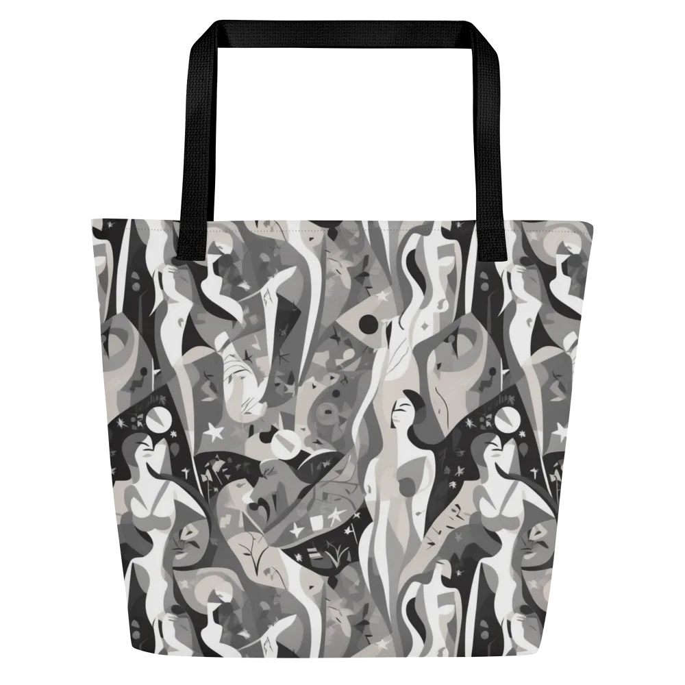 Moonlit Figures on Large Tote Bag W/ Pocket — Front