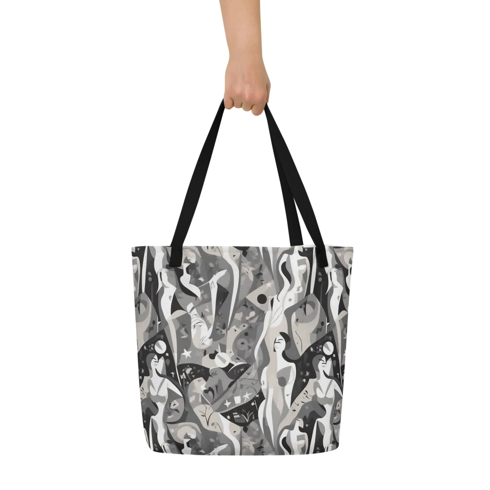 Moonlit Figures on Large Tote Bag W/ Pocket — Front