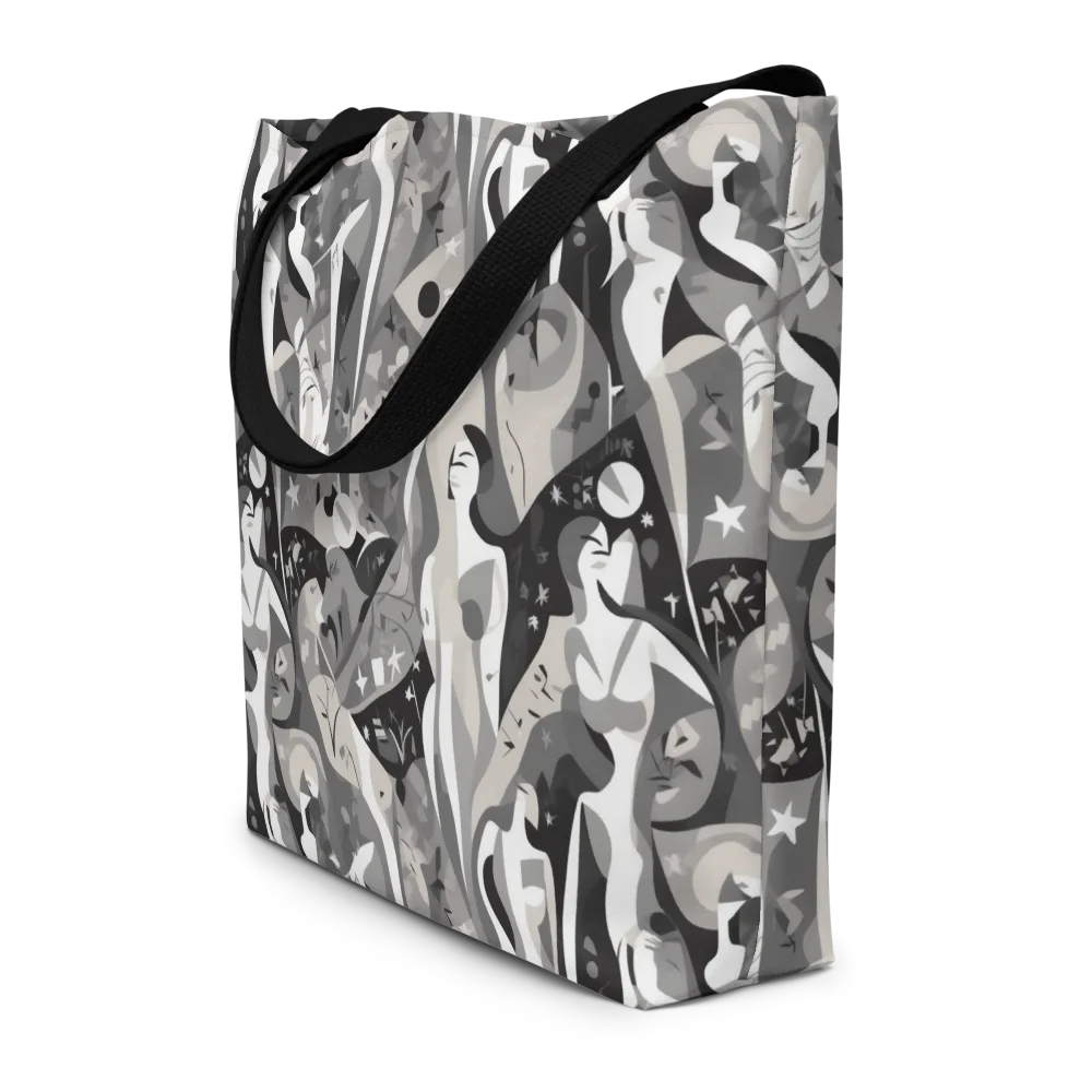 Moonlit Figures on Large Tote Bag W/ Pocket — Front